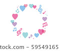 Colorful heart circle frame with music notes 59549165
