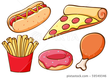 Set of food on white background Set of food on white background 59549346