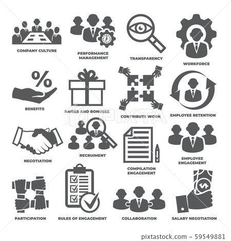 Engagement icons set on white background 59549881