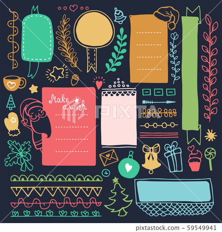 Bullet Journal Hand Drawn Vector Elements For Stock