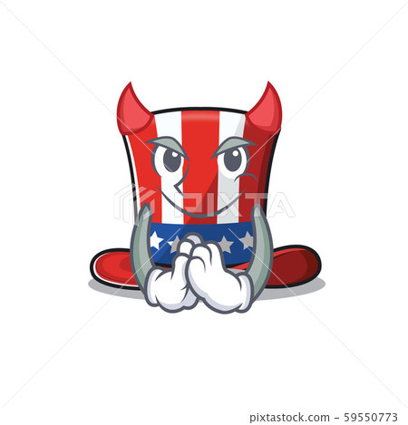 Cartoon uncle Sam hat with devil shape Cartoon uncle Sam hat with devil shape 59550773