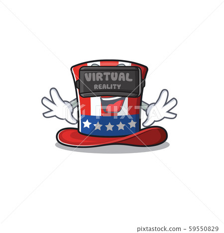 Cartoon uncle sam hat with virtual reality Cartoon uncle sam hat with virtual reality 59550829