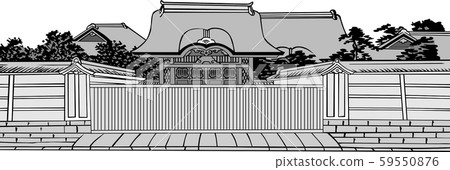 Ukiyoe Building 13 Black and White 59550876