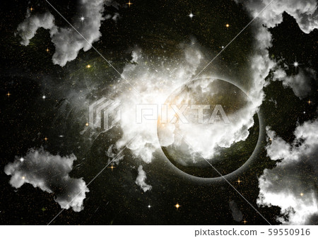 galaxy in a free space. 3D rendering 59550916