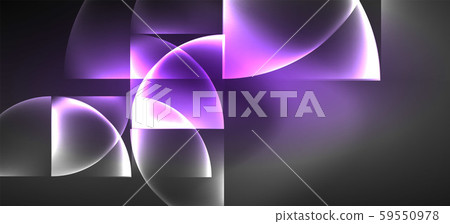 Neon glowing techno lines, hi-tech futuristic abstract background. Template with abstract shapes in Neon glowing techno lines, hi-tech futuristic abstract background. Template with abstract shapes in 59550978