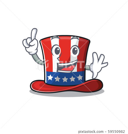 Isolated uncle sam hat with finger character Isolated uncle sam hat with finger character 59550982