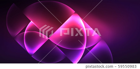 Neon glowing techno lines, hi-tech futuristic abstract background. Template with abstract shapes in Neon glowing techno lines, hi-tech futuristic abstract background. Template with abstract shapes in 59550983