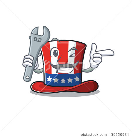 Mascot uncle sam hat mechanic the character Mascot uncle sam hat mechanic the character 59550984