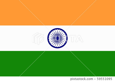 National symbol. Orange white green of Indian realistic flag. Vector illustration. National symbol. Orange white green of Indian realistic flag. Vector illustration. 59551095