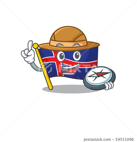 Character flag iceland cartoon on holding compass Character flag iceland cartoon on holding compass 59551096