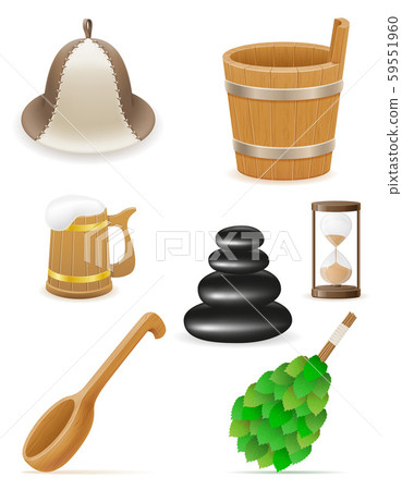 accessories for steam bath or sauna vector accessories for steam bath or sauna vector 59551960