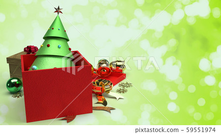 The Christmas tree in gift box 3d rendering for... - Stock Illustration ...