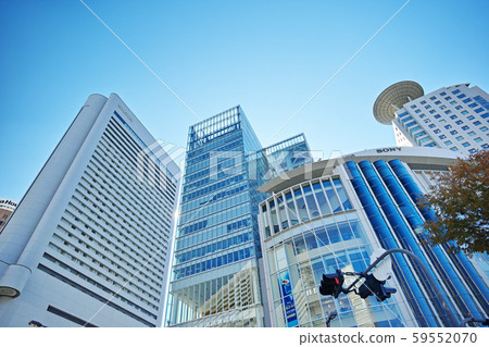 Osaka Umeda Hilton Plaza And Hilton Osaka Seen Stock Photo