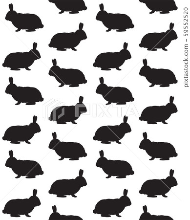Vector seamless pattern of black rabbit silhouette Vector seamless pattern of black rabbit silhouette 59552520