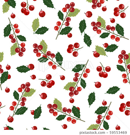 Christmas seamless pattern with holly berries Christmas seamless pattern with holly berries 59553469