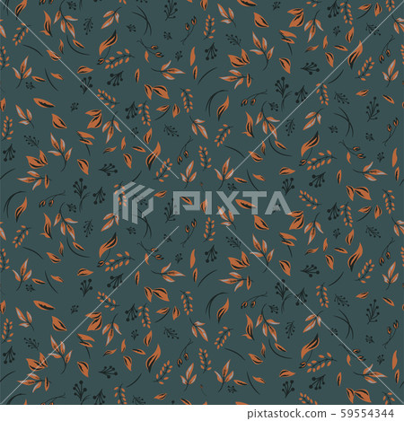 Foliage fall seamless pattern with plants and... - Stock Illustration ...