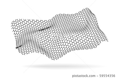 Graphene, a molecular network of hexagons connected together. Chemical network. Carbon 59554356