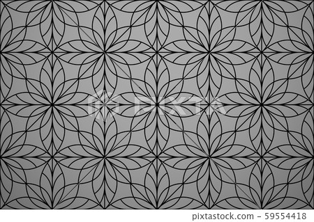 Flower pattern. Seamless black ornament. Graphic Flower pattern. Seamless black ornament. Graphic 59554418