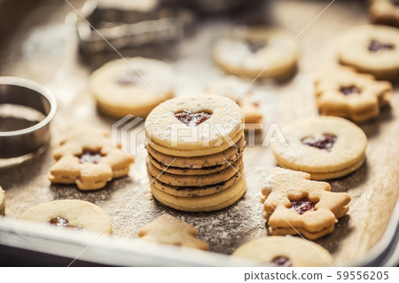 Christmas linzer sweets and cookies marmalade 59556205