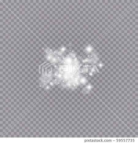 Glowing light effect with many glitter particles isolated on transparent background. Vector starry Glowing light effect with many glitter particles isolated on transparent background. Vector starry 59557735