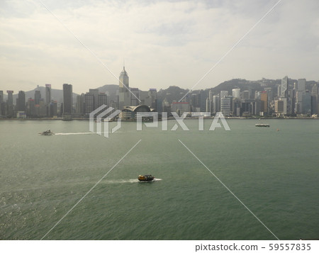 維多利亞港和香港城市及船舶風光 59557835