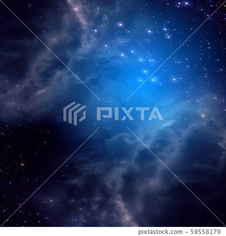 Space background of blue color 59558179