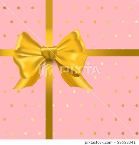 Decorative realistic gold bow Decorative realistic gold bow 59558341