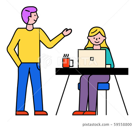 Business Consulting Coach and Student with PC 59558800