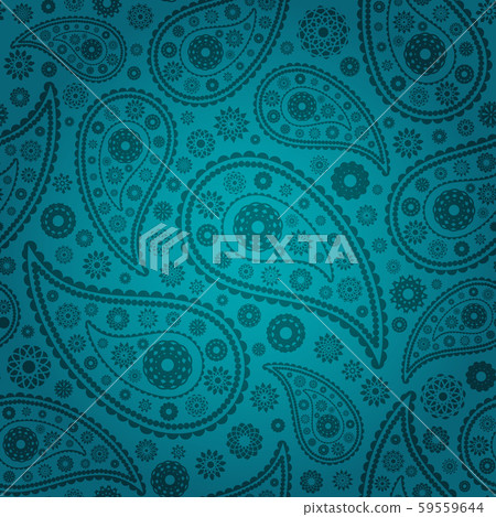 vector illustration of colored paisley seamless background 59559644