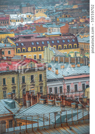 St. Petersburg in winter, view from above. 59559702