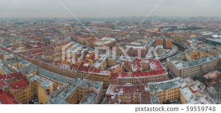 St. Petersburg in winter, view from above. St. Petersburg in winter, view from above. 59559748