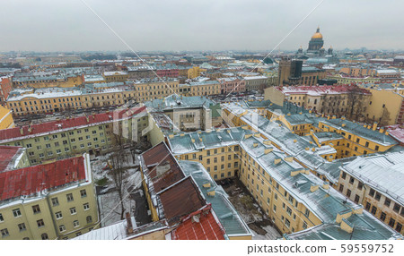St. Petersburg in winter, view from above. St. Petersburg in winter, view from above. 59559752