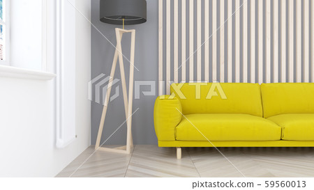 Living room interior in scandinavian style . 3D rendering 59560013