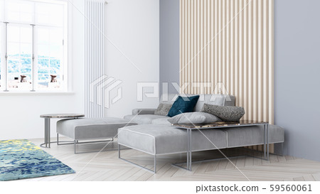 Living room interior in scandinavian style . 3D rendering 59560061