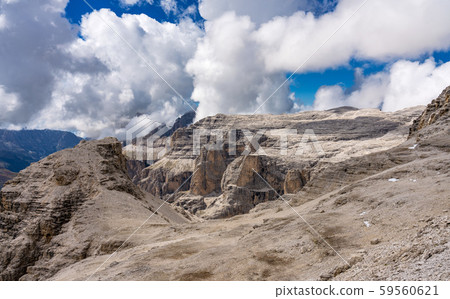 The Sass Pordoi is a relief of the Dolomites, in the Sella group, Italy 59560621