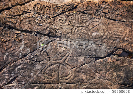 Rock paintings of ancient civilizations. Made by the aborigines of Central America by the Taino Rock paintings of ancient civilizations. Made by the aborigines of Central America by the Taino 59560698