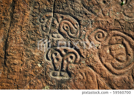 Rock paintings of ancient civilizations. Made by the aborigines of Central America by the Taino 59560700
