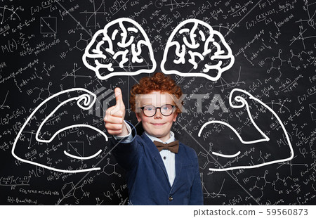 Child superhero portrait. Science power concept Child superhero portrait. Science power concept 59560873