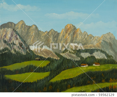 Landscape with forests and meadows in front of a 59562129