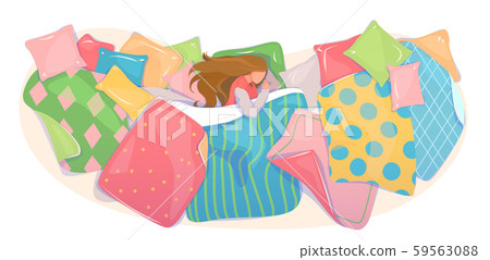 Pillows And Blankets Cover Design Textile Shop Stock