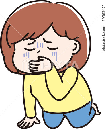 一名似乎嘔吐的婦女（邪惡阻塞，宿醉，身體狀況不佳等） 59563475