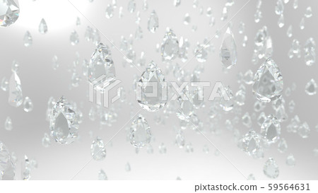Teardrop Drop Cut Diamond Crystal Background White CG 59564631