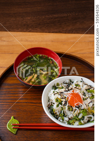 Shirasu rice and miso soup Shirasu rice and miso soup 59564836