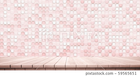 Bright and detailed panoramic landscape: tiled wooden platform (3D CG rendering digital illustration) 59565651