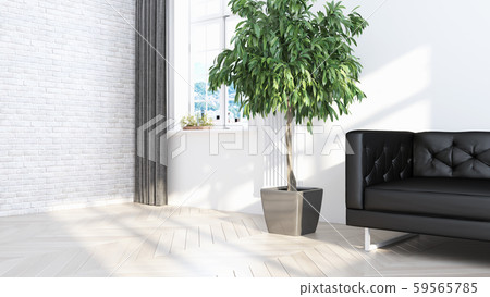 Living room interior in scandinavian style . 3D rendering 59565785