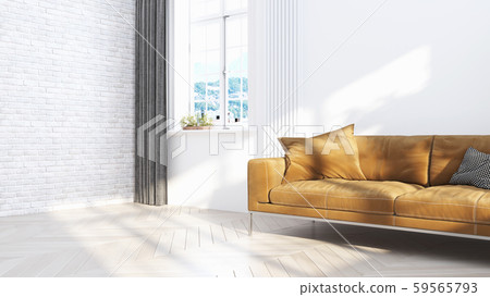 Living room interior in scandinavian style . 3D rendering 59565793