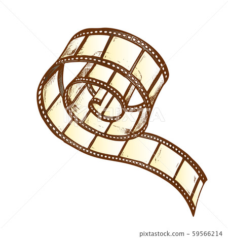 Film Strip Roll For Video Camera Color Vector 59566214