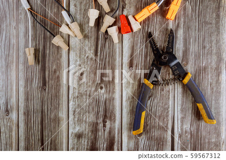 Electrician's tools pliers, cables cutter and cut Electrician's tools pliers, cables cutter and cut 59567312