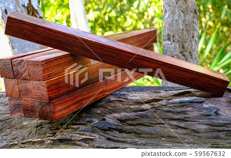 Wood logs of Burmese rosewood, Exotic wooded beautiful pattern for crafts Wood logs of Burmese rosewood, Exotic wooded beautiful pattern for crafts 59567632