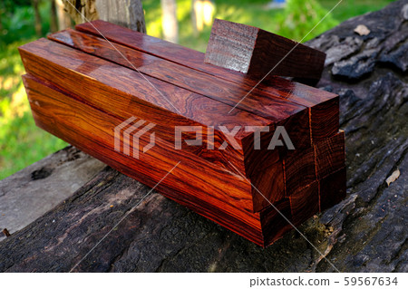 Wood logs of Burmese rosewood, Exotic wooded beautiful pattern for crafts Wood logs of Burmese rosewood, Exotic wooded beautiful pattern for crafts 59567634